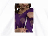 Purple Printed Maternity Kurti