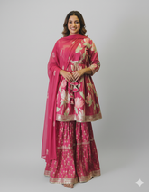Rose Pink Matching Gharara - Mother