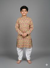 Boys Mint Garden Matching Kurta Pajama - Son