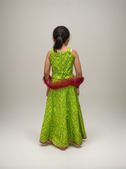 Green Bandhani Lengha