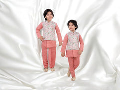 Peach Waistcoat Suit with Dhoti and Pants (2 in 1)