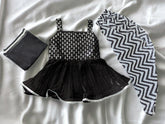 Black and White Peplum Dhoti