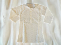 White Thread Work Kurta Pajama
