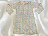 Sea Blue Sequin Diamond Design Kurta Pajama
