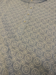 Sky Blue Thread Work Kurta Pajama