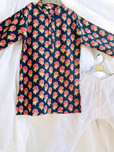 Navy Floral Kurta Pajama