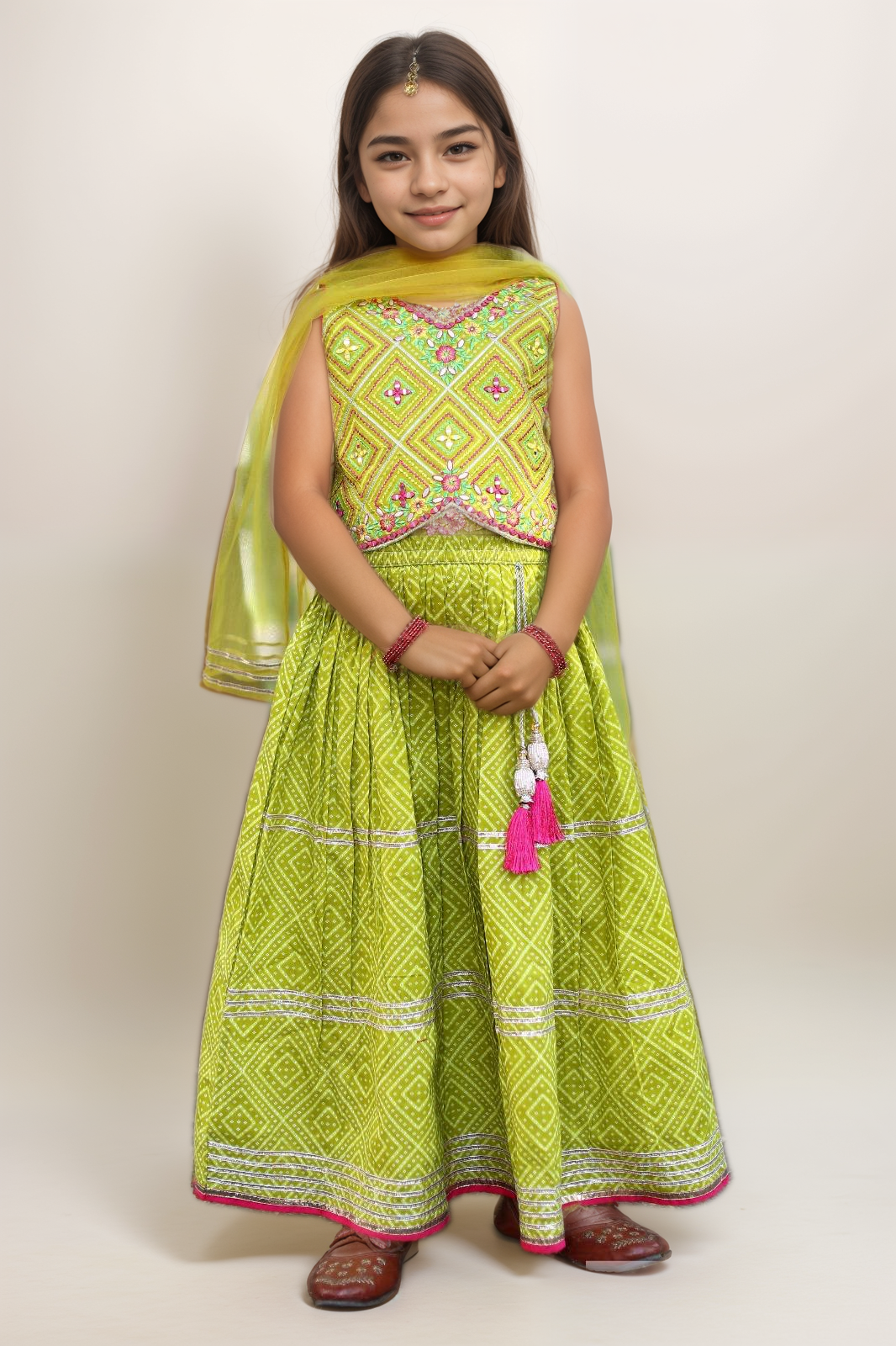Pear Green Lengha Choli