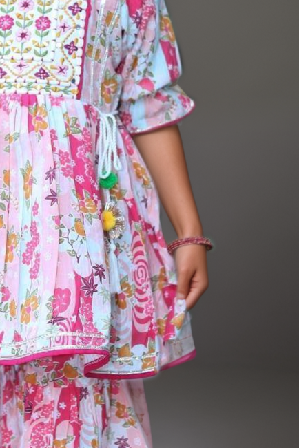 Pink Floral Gharara