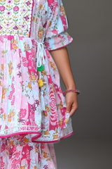 Pink Floral Gharara