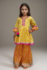 Yellow and Pink Gharara