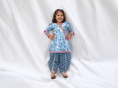 Blue Leaf Dhoti Kurti Suit
