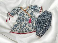 Blue Leaf Dhoti Kurti Suit