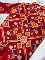 Red Aztec Kurta with Waistcoat (matching girls available)