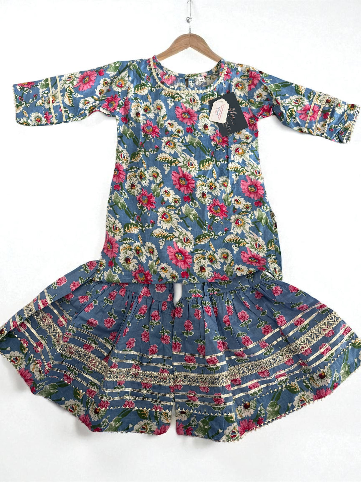Mini Floral Breeze Matching Gharara Set – Daughter