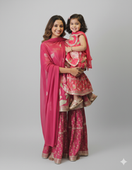 Rose Pink Matching Gharara - Mother