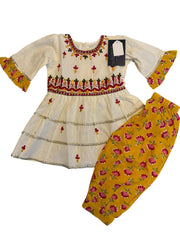 White and Yellow Peplum Harem