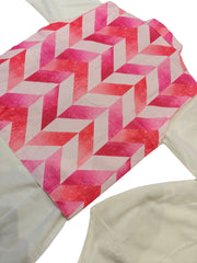 Pink Geometric Waistcoat and White Kurta Pajama