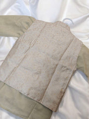Pale Gold Chikankari Waistcoat and Kurta Pajama