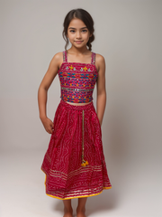 Pink Bandhani Lengha