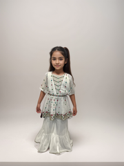White Embroidered Gharara