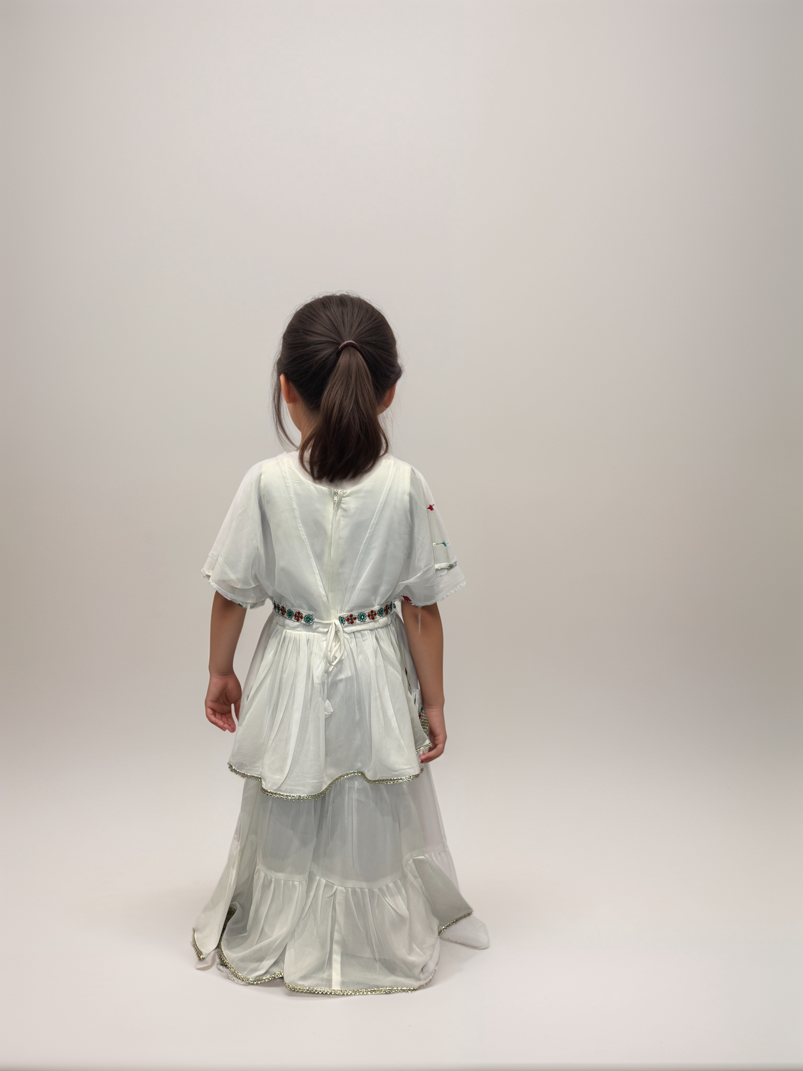 White Embroidered Gharara