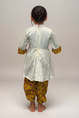 White and Yellow Peplum Harem