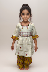 White and Yellow Peplum Harem