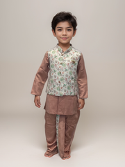 Lilac Suit with Waistcoat, Dhoti and Pants (2 in 1)