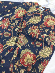 Navy Red Floral Waistcoat and Dhoti Set