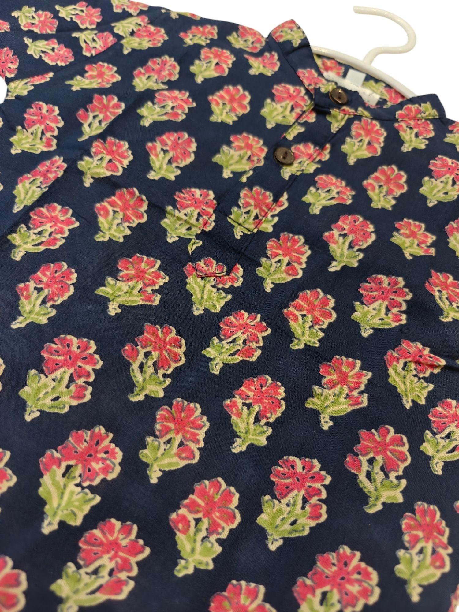 Navy Floral Kurta Pajama