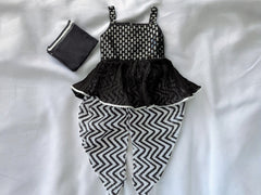 Black and White Peplum Dhoti