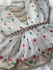 White Embroidered Gharara