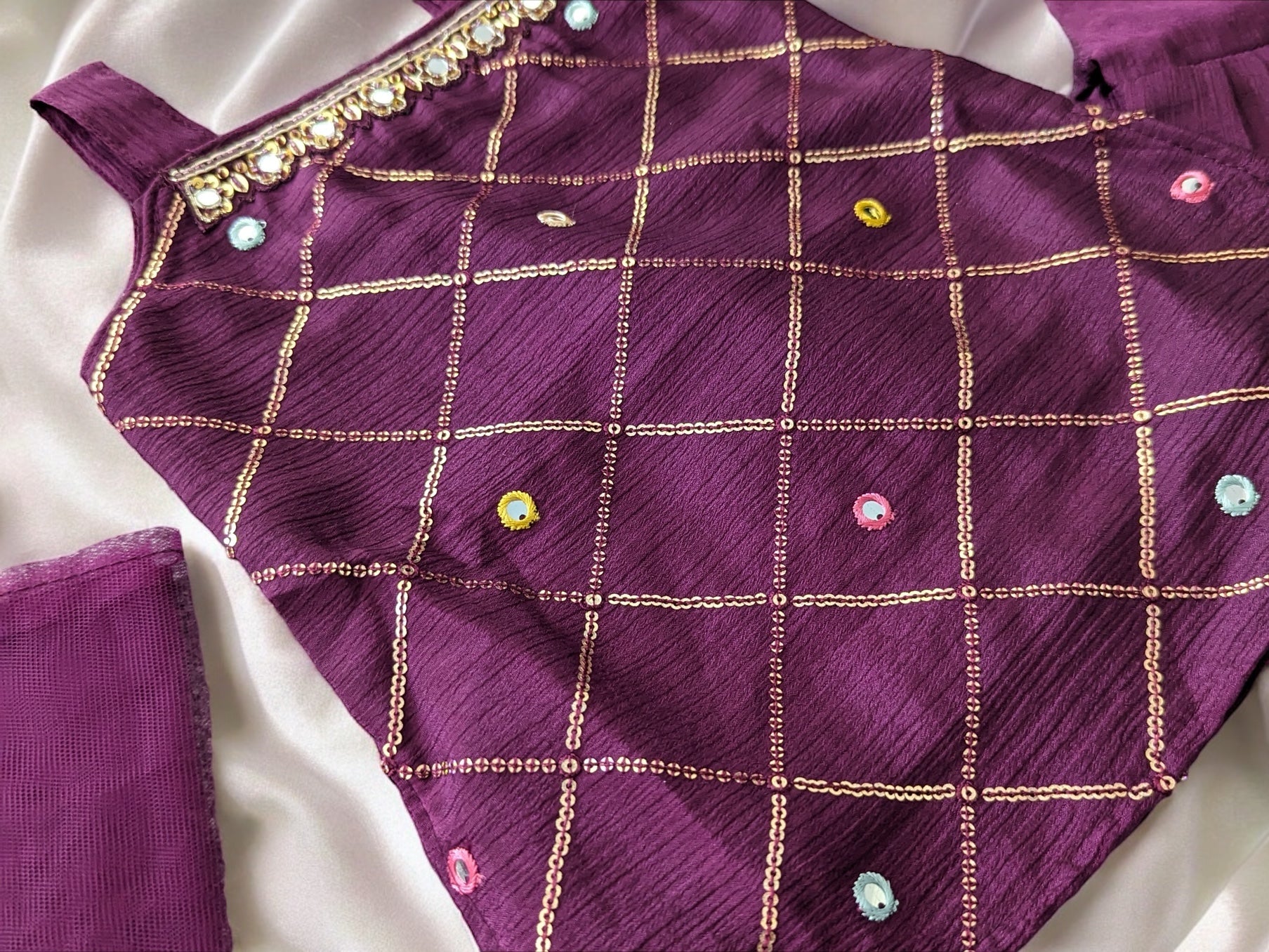 Dark Purple Mirror Gharara