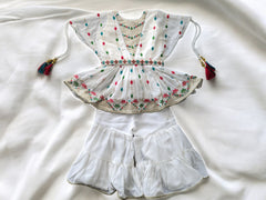 White Embroidered Gharara