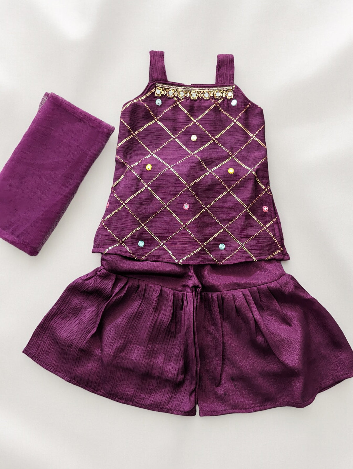 Dark Purple Mirror Gharara