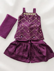 Dark Purple Mirror Gharara