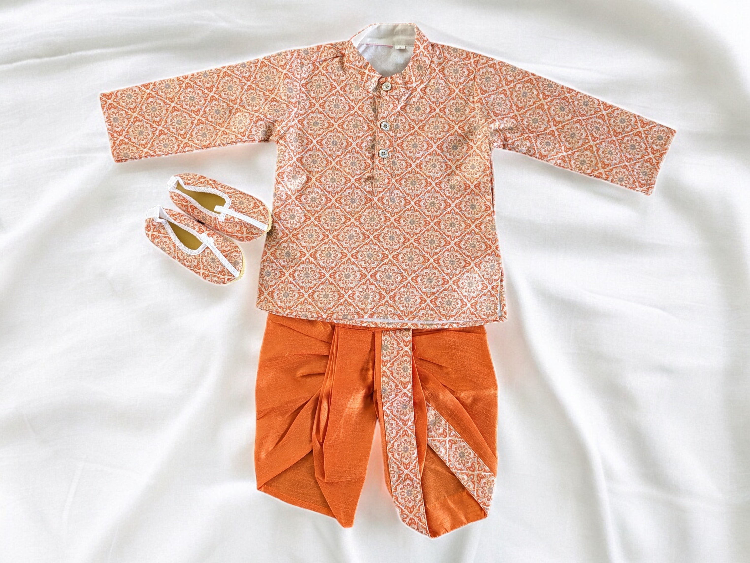 Orange Kurta Dhoti