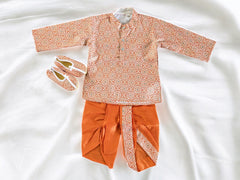 Orange Kurta Dhoti