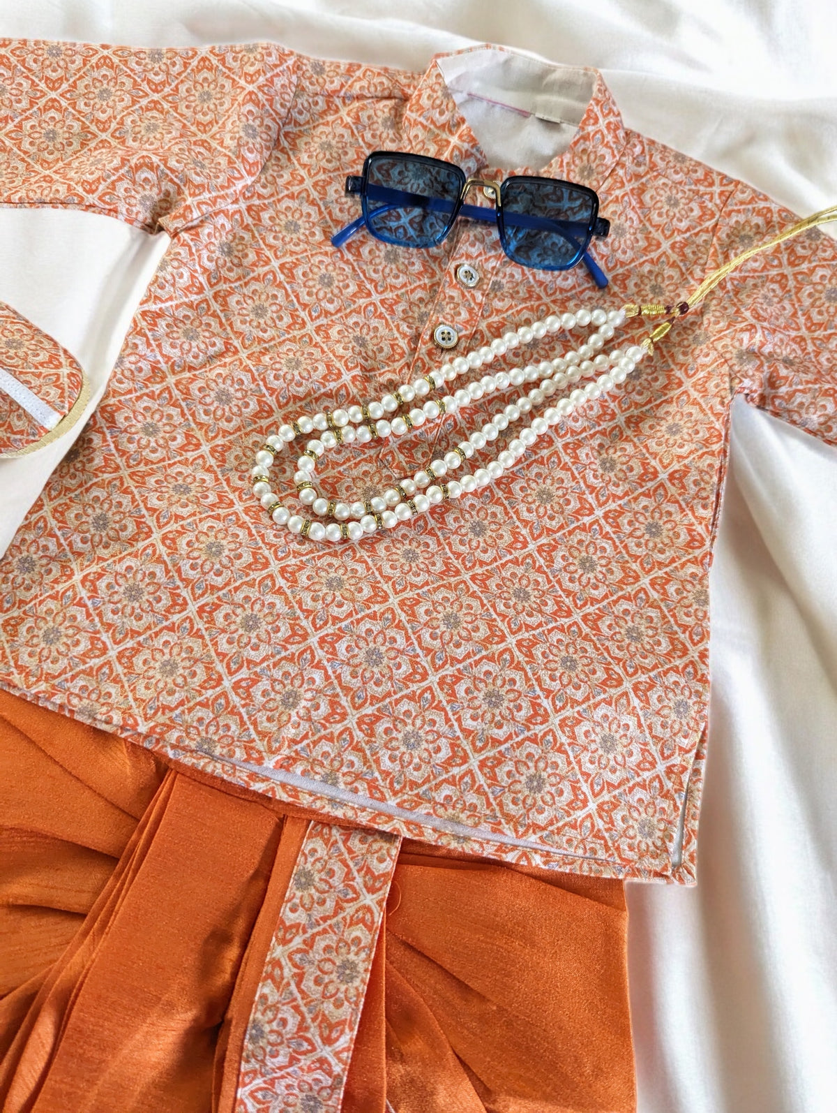 Orange Kurta Dhoti