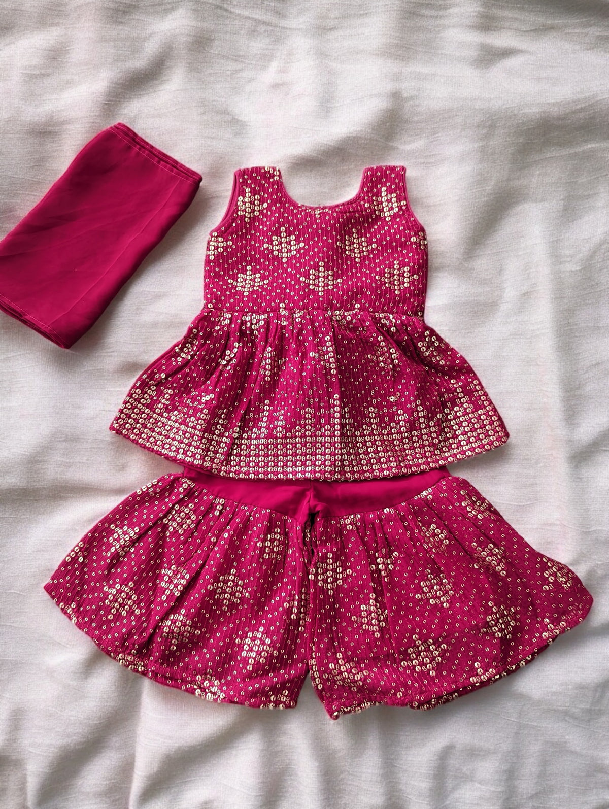 Pink and Gold Sequin Gharara