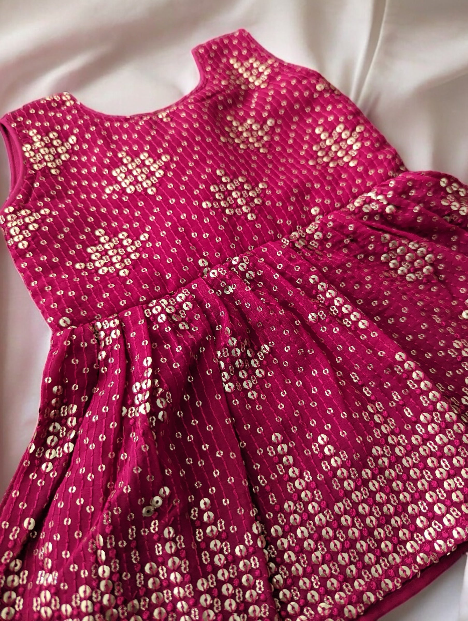 Pink and Gold Sequin Gharara