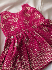 Pink and Gold Sequin Gharara