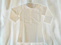 White Thread Work Kurta Pajama