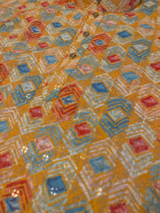 Orange Sequin Kurta Pajama