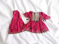 Pink Bandhani Print Cotton Gharara