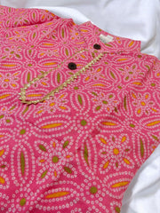 Pink Bandhani Kurta Dhoti