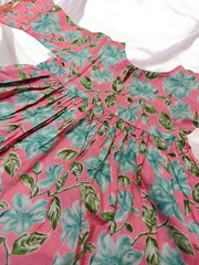 Pink and Blue Floral Mirror Gharara