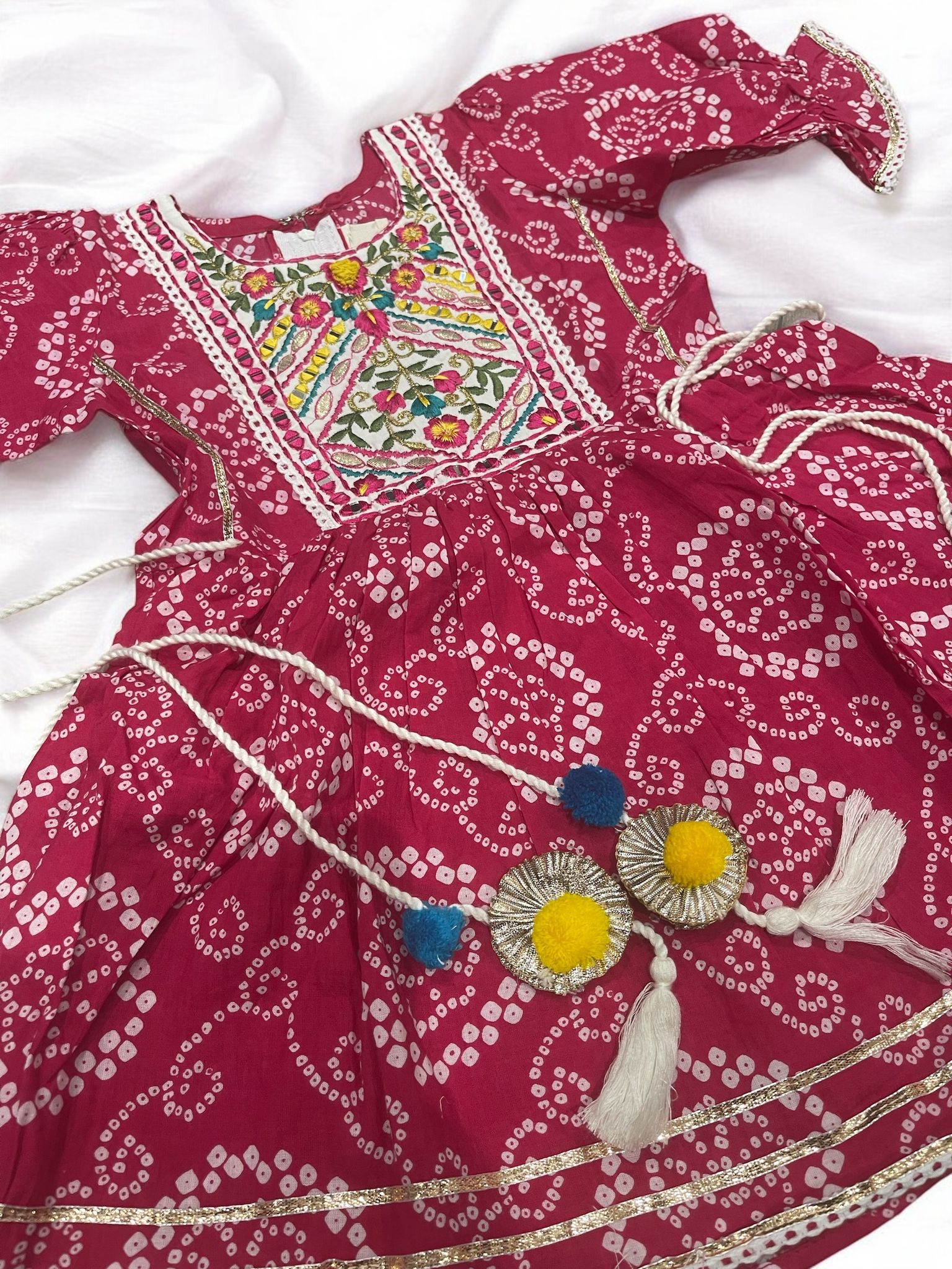 Pink Bandhani Print Dhoti Suit