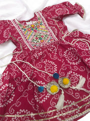 Pink Bandhani Print Dhoti Suit