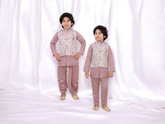 Lilac Suit with Waistcoat, Dhoti and Pants (2 in 1)
